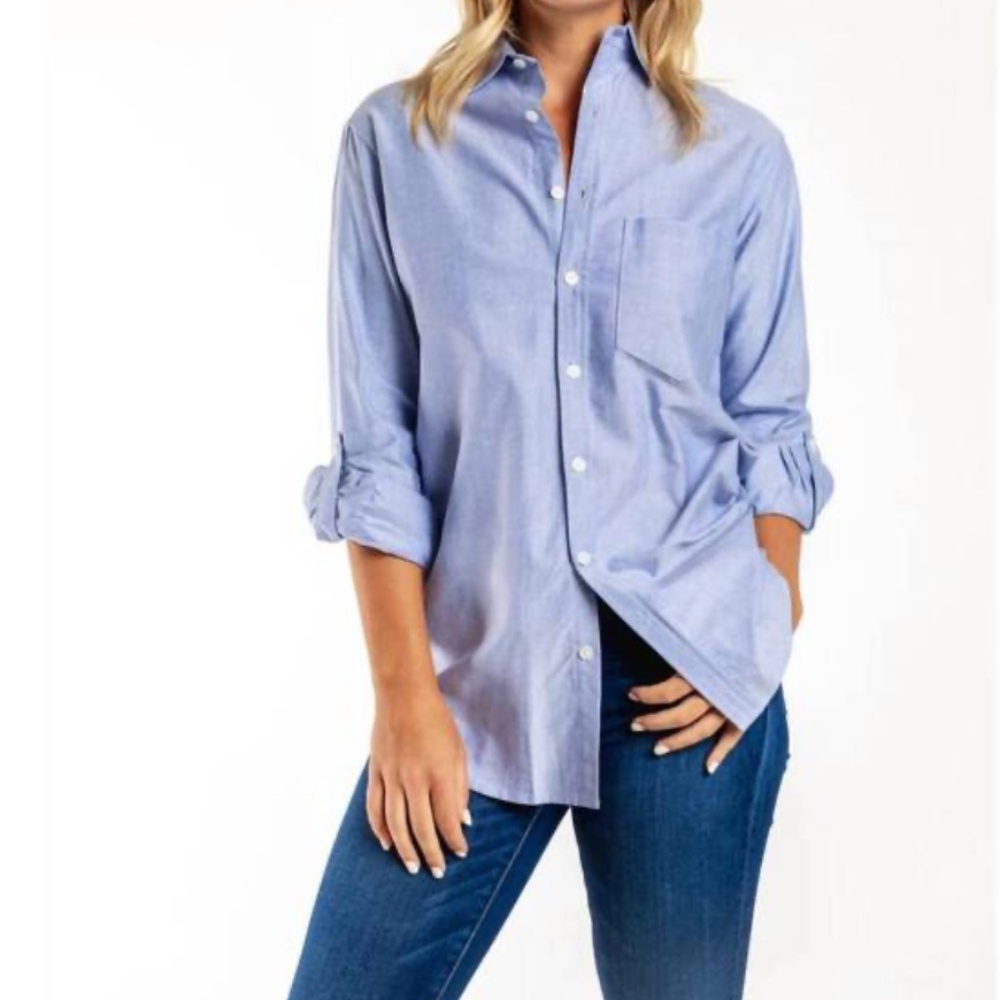 NEW! Emily Phillips Nashville Classic Cotton Button Down Shirt Size 2 NWT!